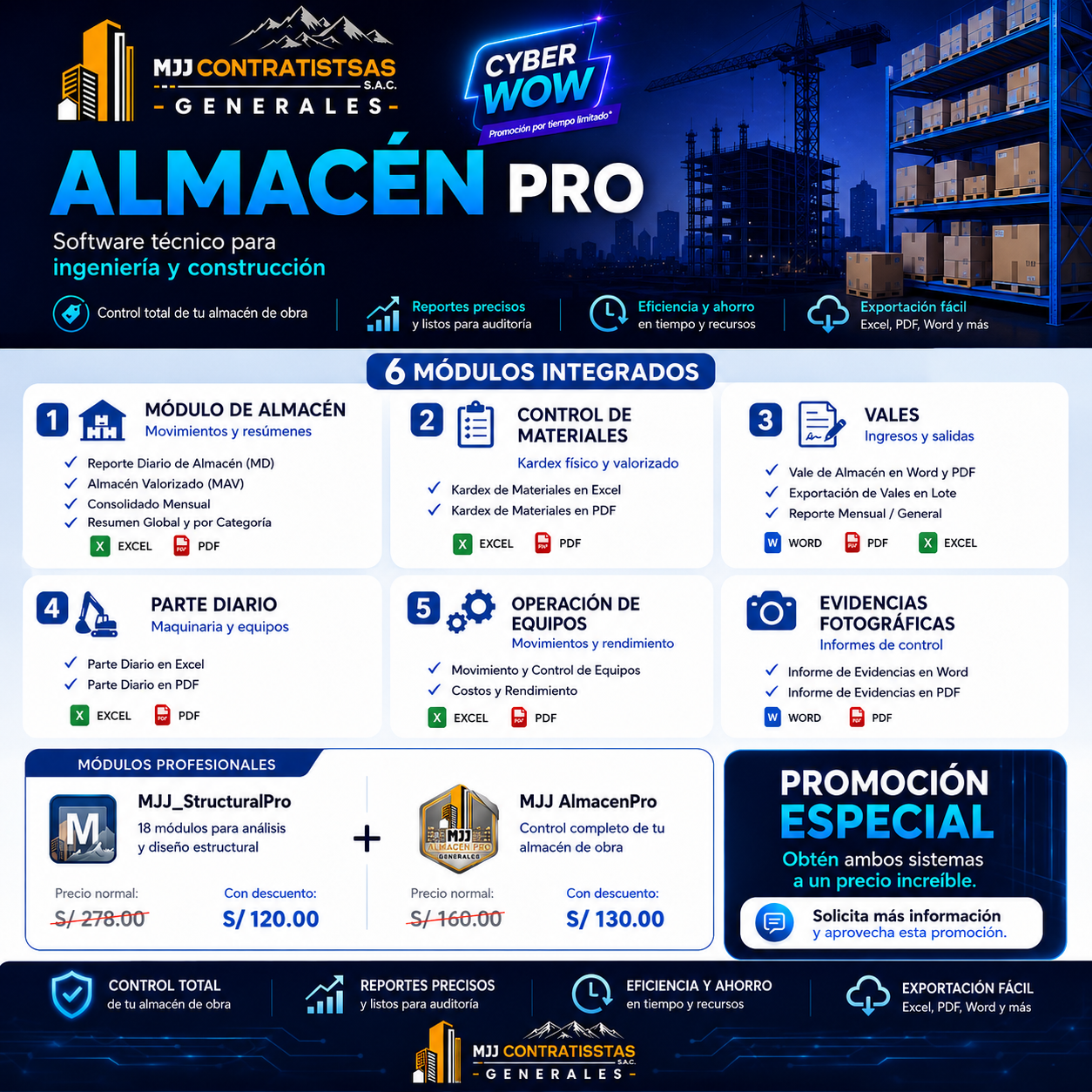 Pack Completo MJJ — Almacén Pro + Structural Pro