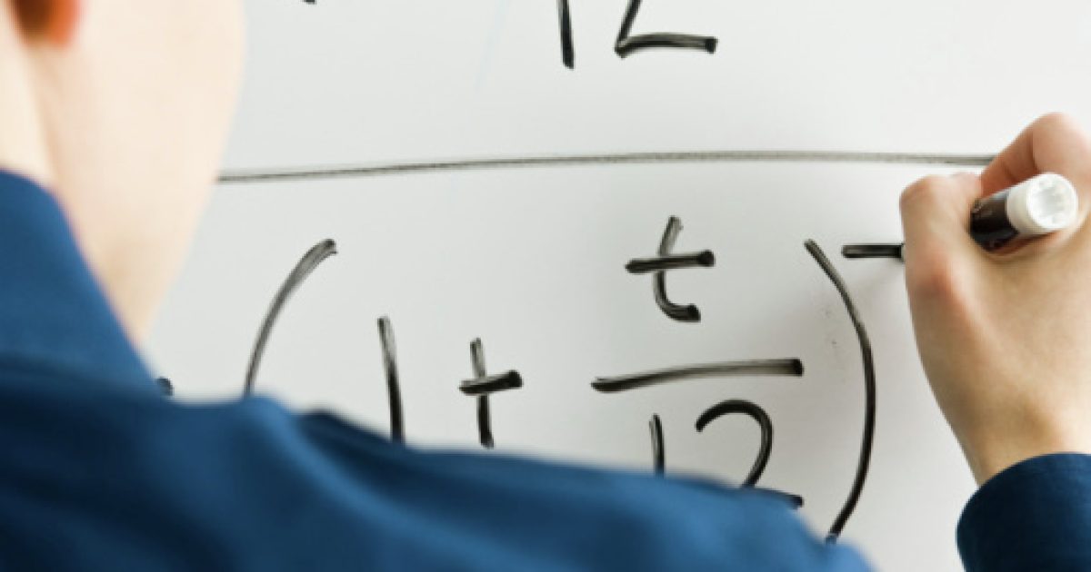 Writing mathematic equation on whiteboard